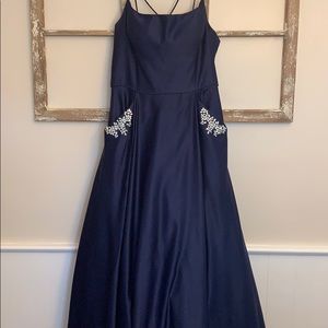 Satin Sweetheart Ball Gown with Crystal Pockets